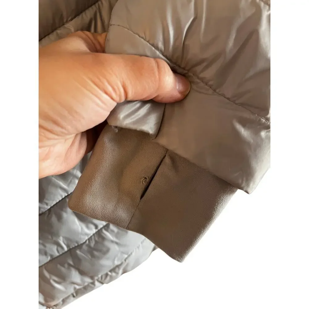 Offline By Aerie Hooded Puffer Jacket Womens Size XL Silver Full Zip Long Sleeve - Picture 7 of 8